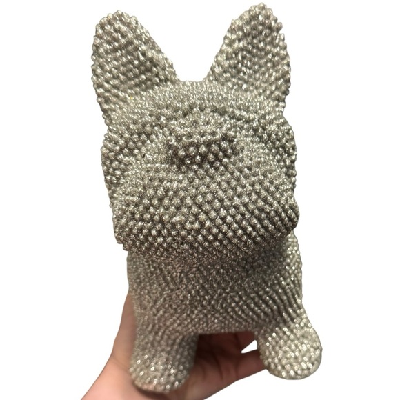 Blinged Out Pug Figurine Metal & Rhinestone 9" - Picture 1 of 6